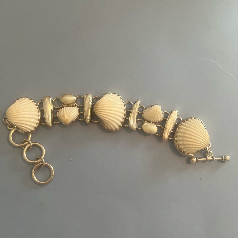 Charles Albert .950 Sterling Silver Shell Bracelet - Picture 6 of 8